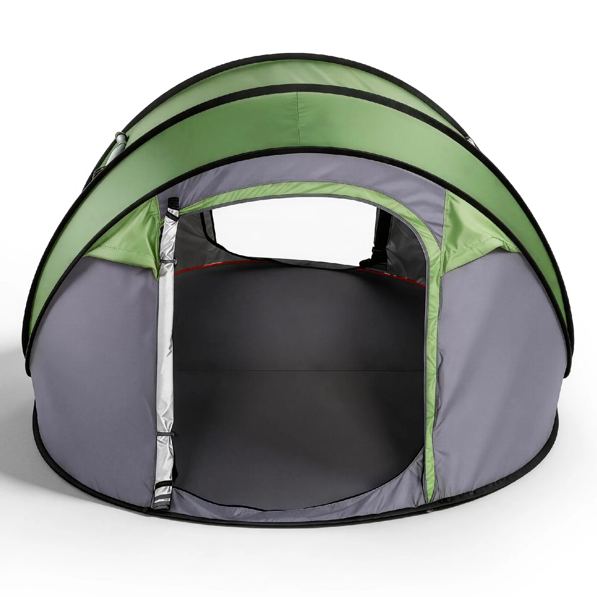 4 Person Pop Up Camping Tent Instant Setup Waterproof Family Tent with Front Awning Automatic Throw Pop Up Tent 280x200x120cm Green Outdoor Tent for Hiking Beach Backpacking 3-4 People