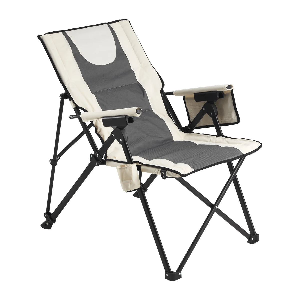 SucceBuy Folding Camping Chair, Outdoor High Back Chair Full Padded Beach Chairs with Armrest & Headrest Portable Lawn Chairs