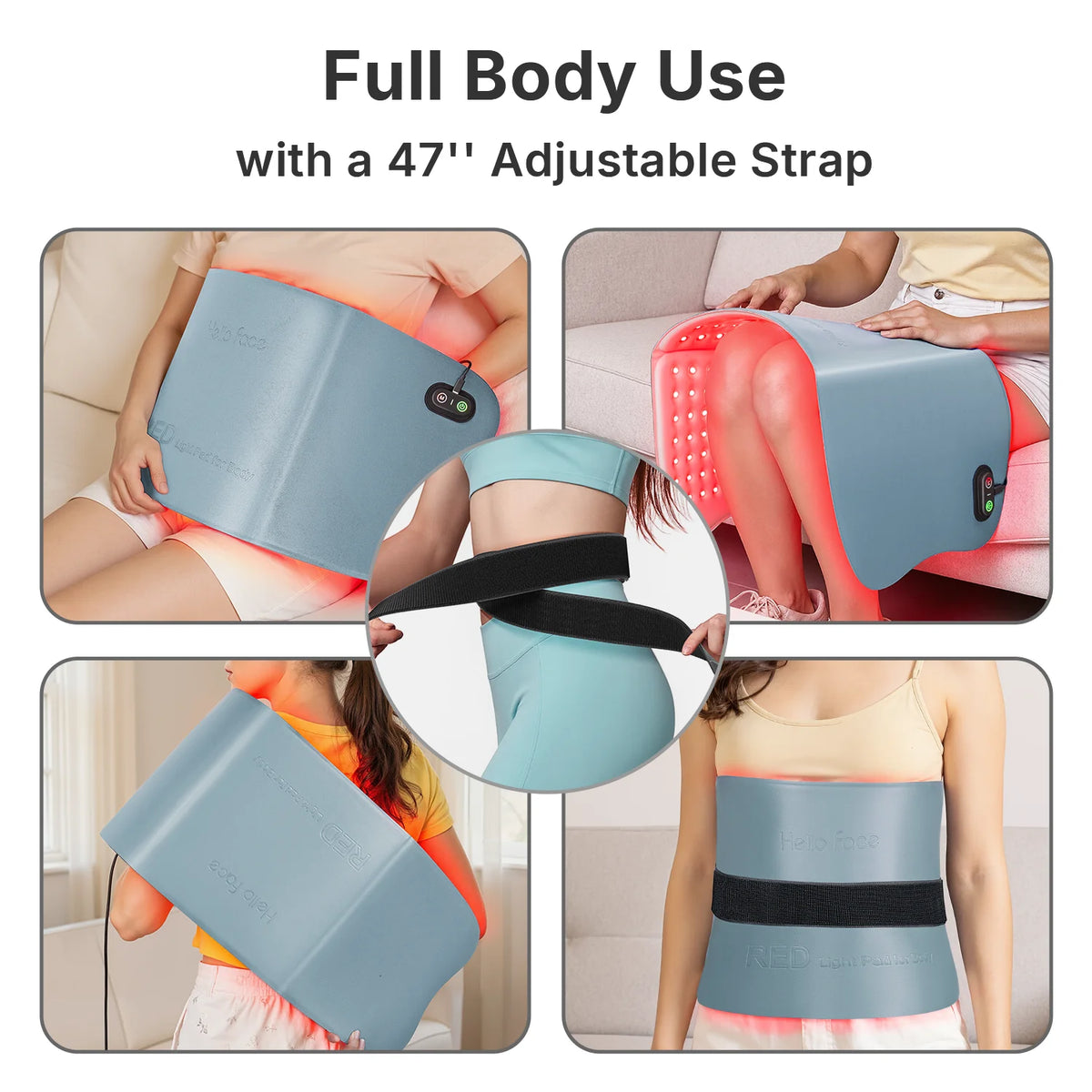 510k Certification 30’’ x 12’’ Large Red Light Therapy Pad for Body 660nm & 850nm Near Infrared Red Light Therapy Massage Mat