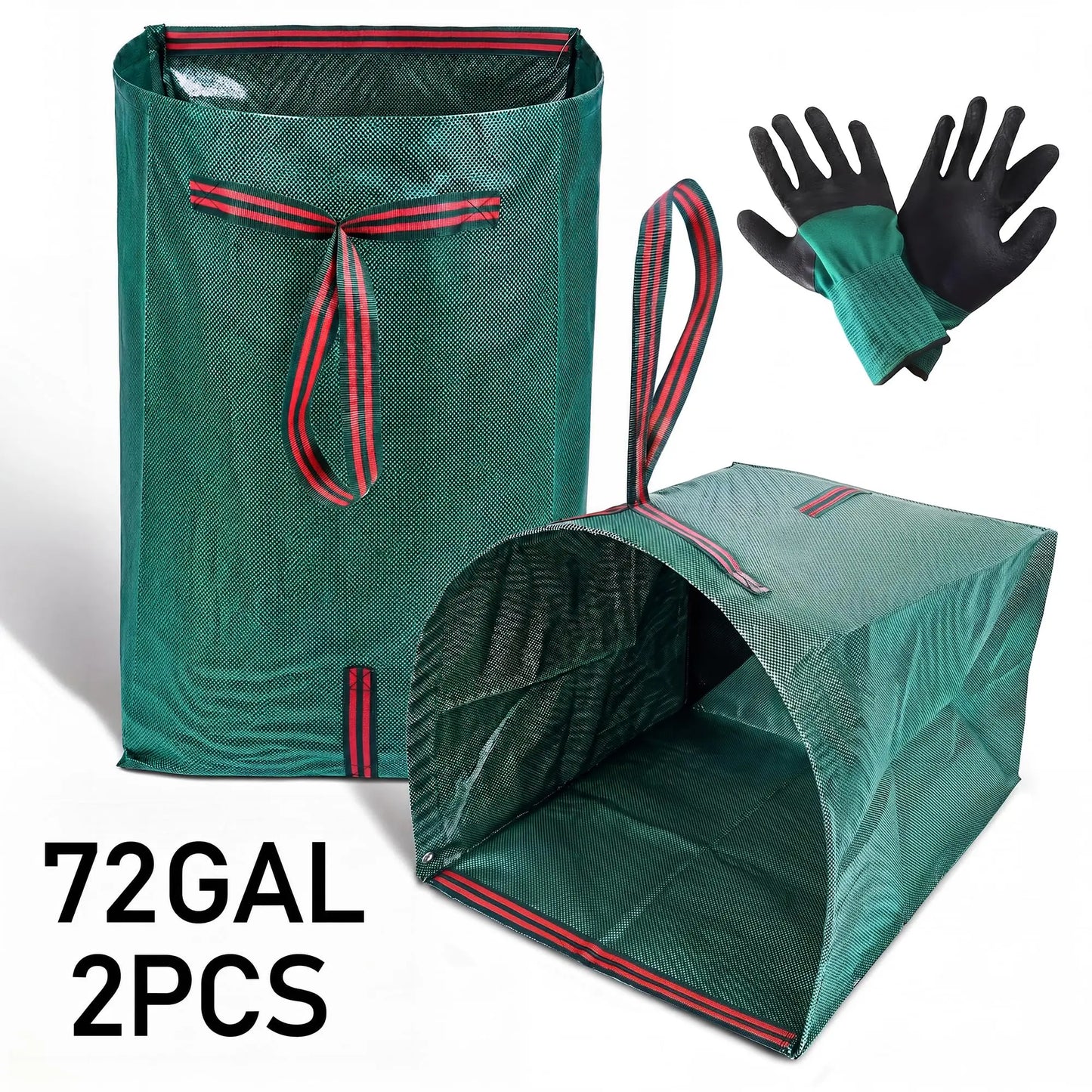 HiMISS 2 Pack Reusable Yard Waste Bags With Gloves