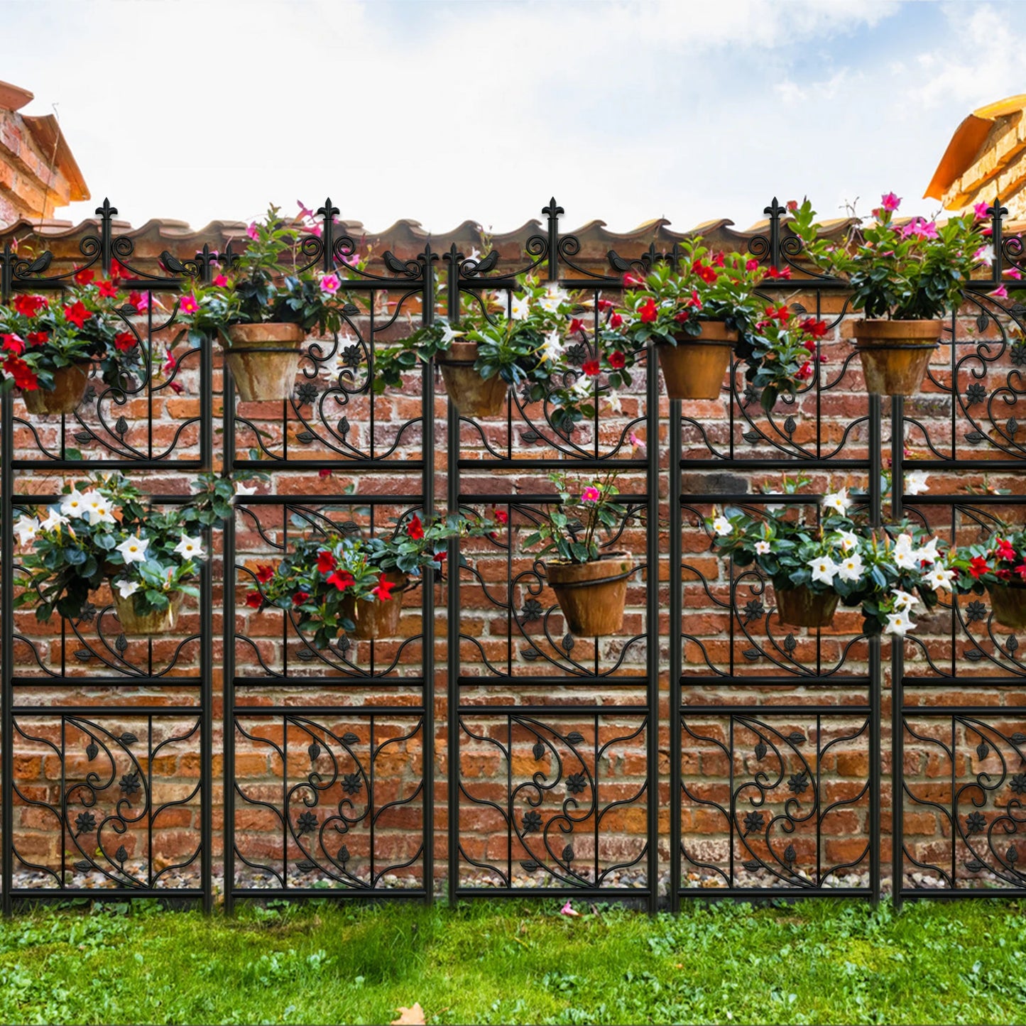 Garden Trellis Fence Panel Climbing Plants Outdoor Metal