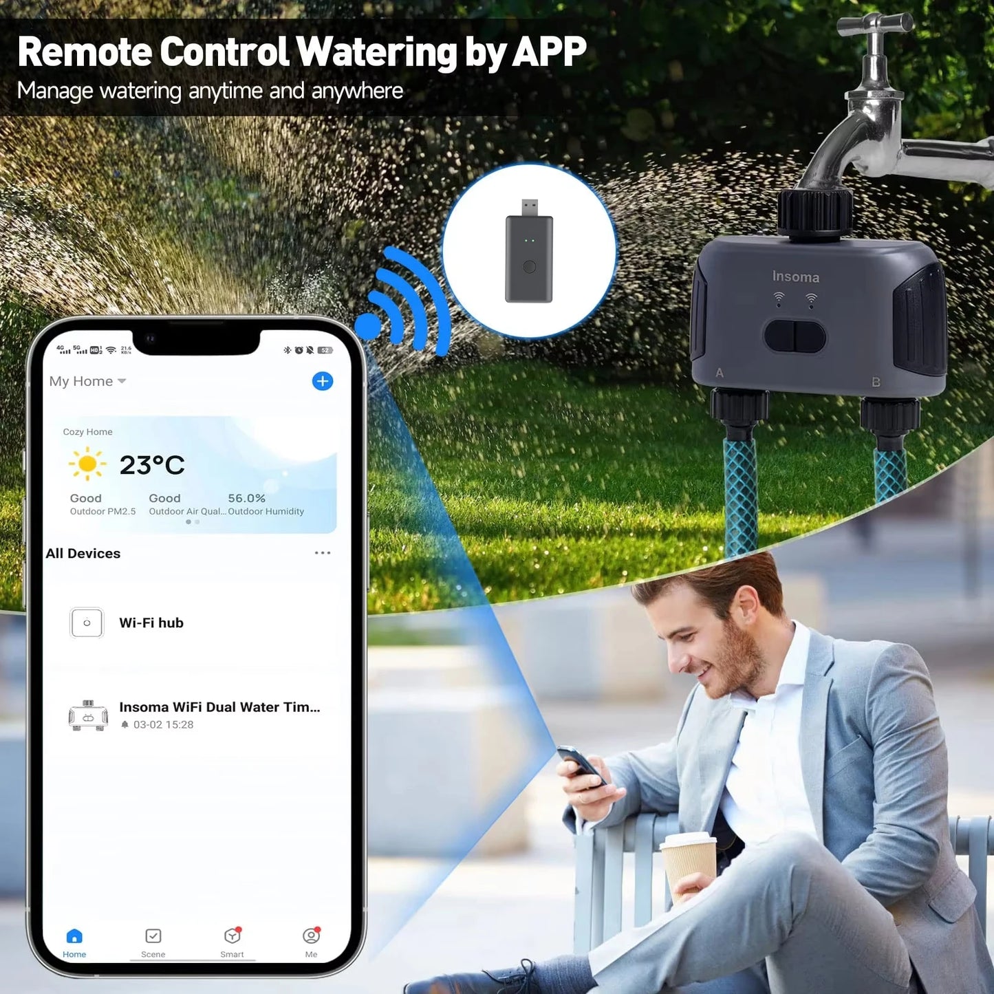 Insoma Zigbee WiFi Automatic Water Timer For Garden Irrigation System