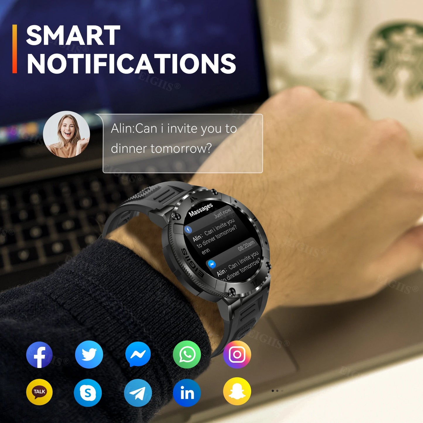 LaNikar Smartwatch TFT Display Bluetooth Blood Pressure Fitness Tracker