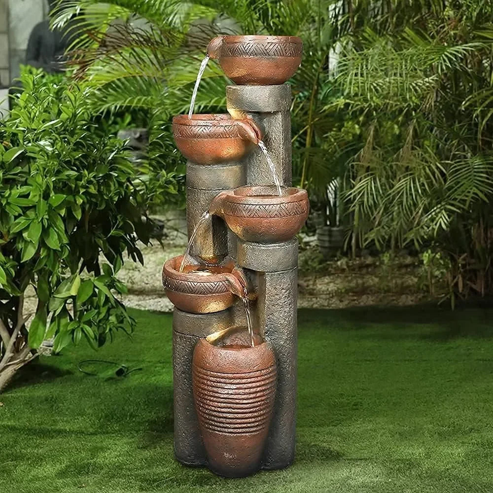 Five Tier Outdoor Garden Water Fountain Decor Resin Fountain