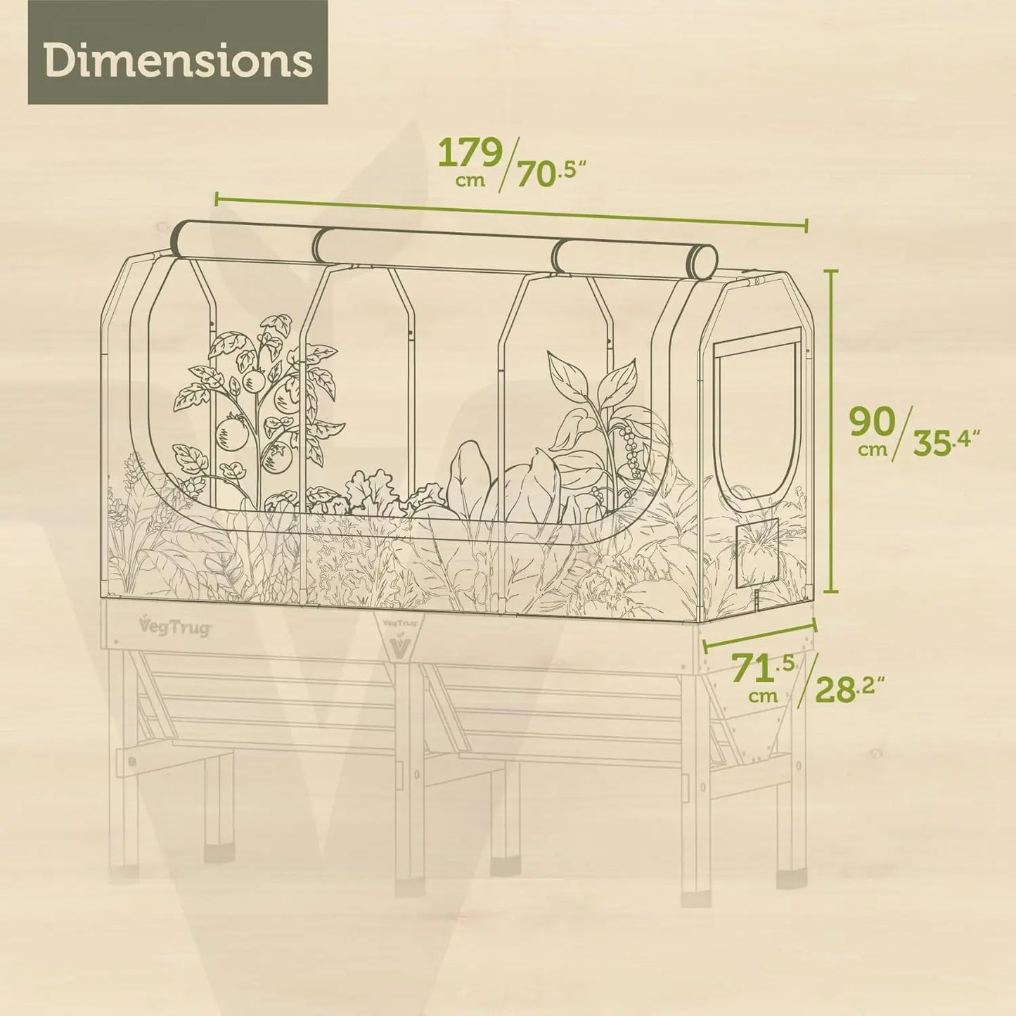 Greenhouse Frame And Multi Cover Set For Classic Medium Raised Bed Micro Mesh