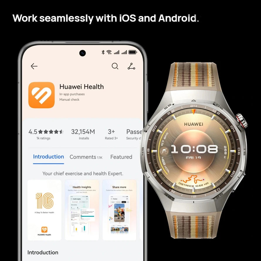 HUAWEI Watch GT 6 Pro Smartwatch Global Version iOS Android