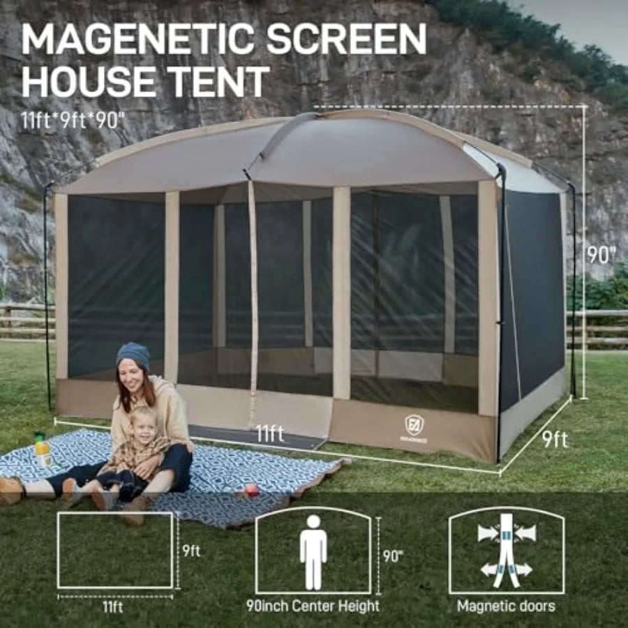 Camping Picnic Screen House Magnetic Mesh Shelter With Free Entry