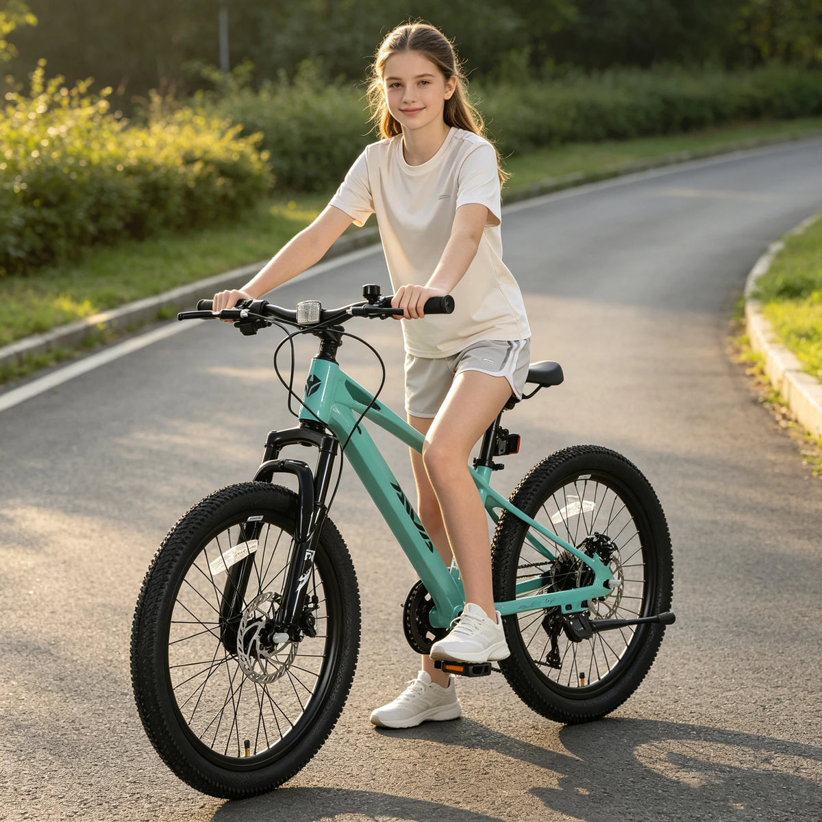 Lightweight Hardtail Mountain Bike With Seven Speed Disc Brakes