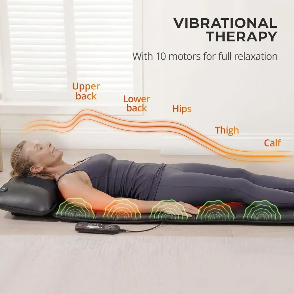Full Body Shiatsu Massage Mat With Heat And Vibrating Motors
