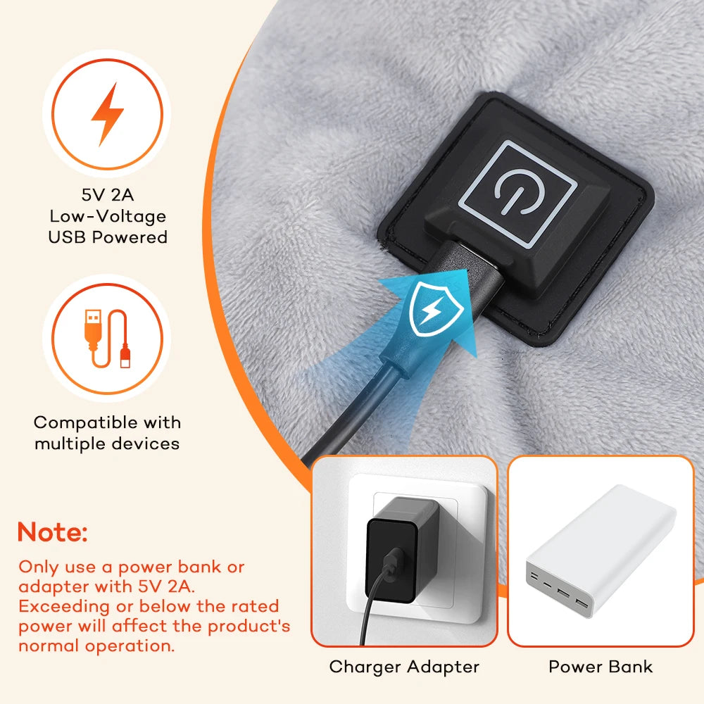 Heating Pad for Neck and Shoulders and Back Three Gear Hot Compress Cervical Shawl Warmer USB for Shoulder Neck Back Relax Brace
