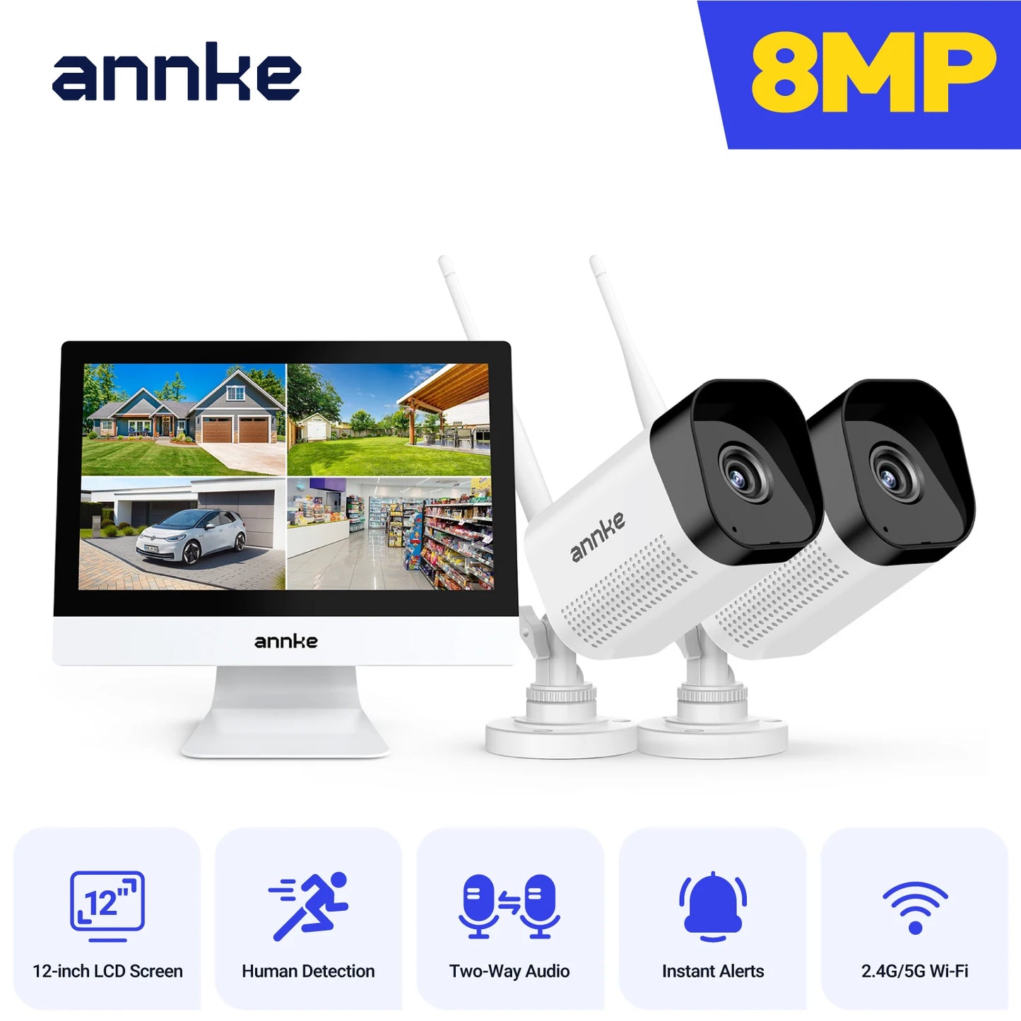 ANNKE 8MP WiFi Security Camera System With 4K Night Vision